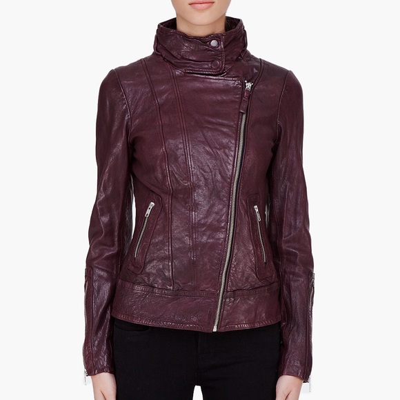 Mackage Burgundy Leather Jacket - Picture 1 of 8